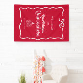 Red Quinceañera Willkommen Banner (InSitu)