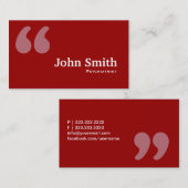Red Quotes Psychiatrist Business Card Visitenkarte (Vorne/Hinten)