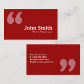 Red Quotes Repair Technicer Business Card Visitenkarte (Vorne/Hinten)