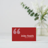 Red Quotes Repair Technicer Business Card Visitenkarte (Stehend Vorderseite)