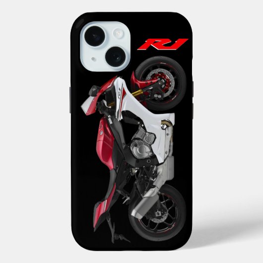 Red R1 Sportsbike Motorrad Case-Mate iPhone Hülle (Rückseite)