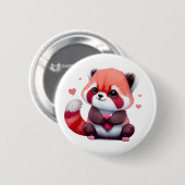 Red Raccoon Valentine Button (Vorne & Hinten)
