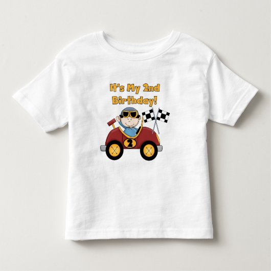 Red Race Car 2. Geburtstag Tshirts und Geschenke (Vorderseite)