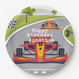 Red Race Car 3. Geburtstag Party Pappteller