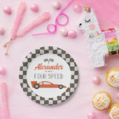 Red Race Car 4. Geburtstag Paper Teller (Party)