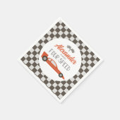 Red Race Car 4. Geburtstag Serviette (Ecke)