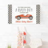 Red Race Car Baby Dusche Banner (Insitu)
