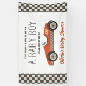 Red Race Car Baby Dusche Banner (Vertikal)