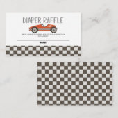 Red Race Car Baby Dusche Windeln Raffel Begleitkarte (Vorne/Hinten)