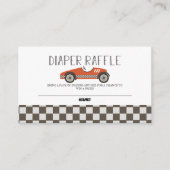 Red Race Car Baby Dusche Windeln Raffel Begleitkarte (Vorderseite)
