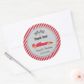 Red Race Car Birthday Danke Stickers (Umschlag)