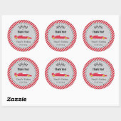 Red Race Car Birthday Danke Stickers (Blatt)