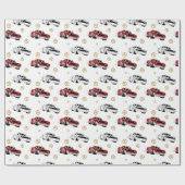 Red Race Car Birthday Party Geschenkpapier (Flach)