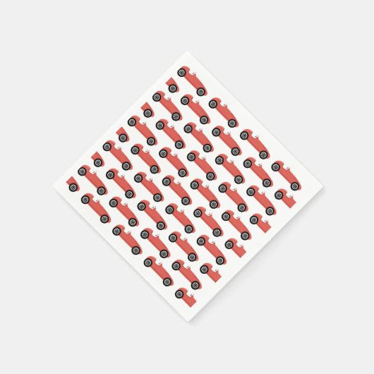 Red Race Car Boy Racing 2 Fast Birthday Party Serviette (Ecke)