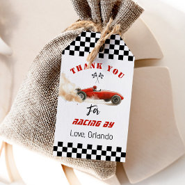Red Race Car Boy Rennen Geburtstag vielen Dank Geschenkanhänger