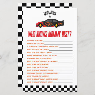 Red Race Car, der Mommy Baby Shower Game kennt