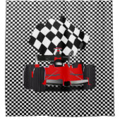 Red Race Car Duschvorhang (Vorderseite)