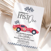 Red Race car FAST ONE Birthday invition Einladung