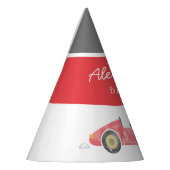 Red Race Car Geburtstag Partyhütchen (Links)