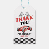 Red Race Car Geburtstagsgeschenk Tag Geschenkanhänger (Vorderseite)