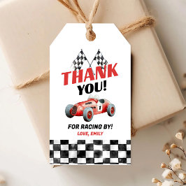 Red Race Car Geburtstagsgeschenk Tag Geschenkanhänger