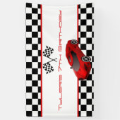 Red Race Car Geburtstagsparty Banner (Vertikal)