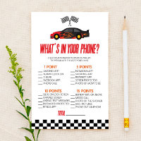 Red Race Car in Ihrem Telefon Baby Showgame