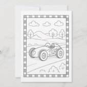 Red Race Car Kids Birthday Einladung (Rückseite)