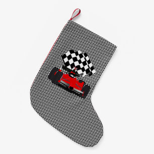 Red Race Car Kleiner Weihnachtsstrumpf