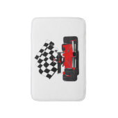 Red Race Car mit Checkbox Badematte (Vorderseite Vertikal)