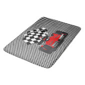Red Race Car mit Checkbox Badematte (Schrägansicht)