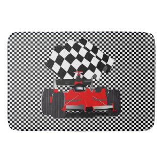 Red Race Car mit Checkbox Badematte