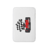 Red Race Car mit Checkbox Badematte (Vorderseite Vertikal)