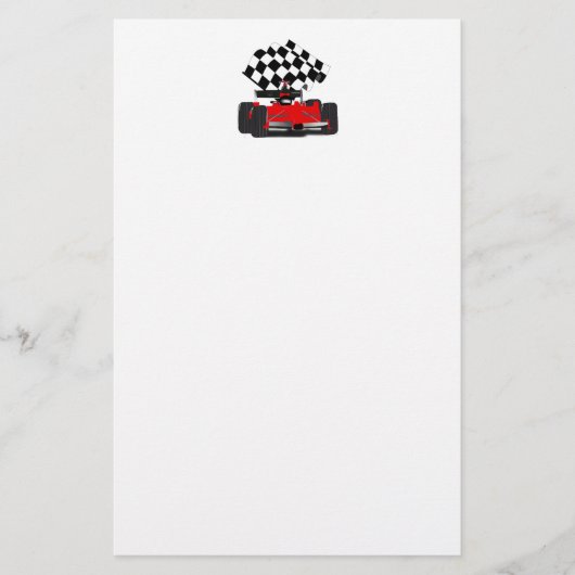 Red Race Car mit Checkbox Briefpapier (Vorderseite)