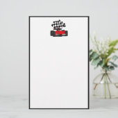 Red Race Car mit Checkbox Briefpapier (Stehend Vorderseite)