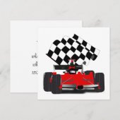 Red Race Car mit Checkbox Einladung (Vorne/Hinten)