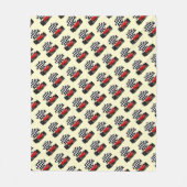 Red Race Car mit Checkbox Fleecedecke (Vorderseite)