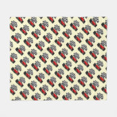 Red Race Car mit Checkbox Fleecedecke (Vorderseite (Horizontal))