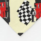 Red Race Car mit Checkbox Fleecedecke (Ecke)