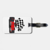 Red Race Car mit Checkbox Gepäckanhänger (Rückseite horizontal)
