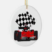 Red Race Car mit Checkbox Keramikornament (Rechts)