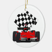 Red Race Car mit Checkbox Keramikornament (Links)