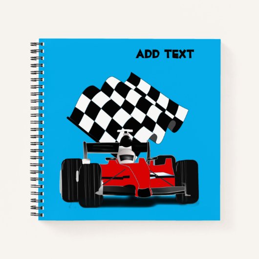 Red Race Car mit Checkbox Notizblock (Vorderseite)