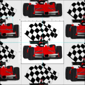 Red Race Car mit Checkbox Stoff (Kachel)