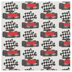 Red Race Car mit Checkbox Stoff