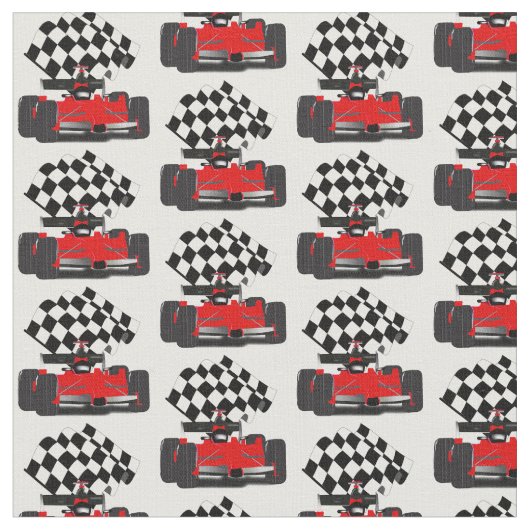 Red Race Car mit Checkbox Stoff (Nahaufnahme)