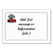 Red Race Car mit Checkbox Tischnummer (Rückseite)