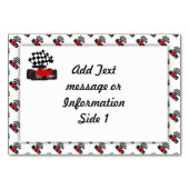 Red Race Car mit Checkbox Tischnummer (Vorderseite)