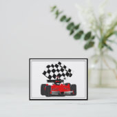 Red Race Car mit Checkbox Visitenkarte (Stehend Vorderseite)