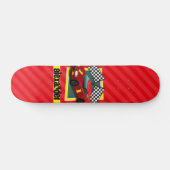 Red Race Car; Scarlet Red Strips Skateboard (Horizontal)